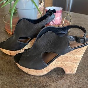 Franco Sarto Black Wedge Heel